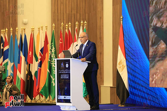 خلال المؤتمر الصحفي على هامش اسبوع القاهرة للمياه