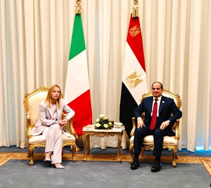 الرئيس السيسى ورئيسة وزراء إيطاليا الرئيس السيسى ورئيسة وزراء إيطاليا
