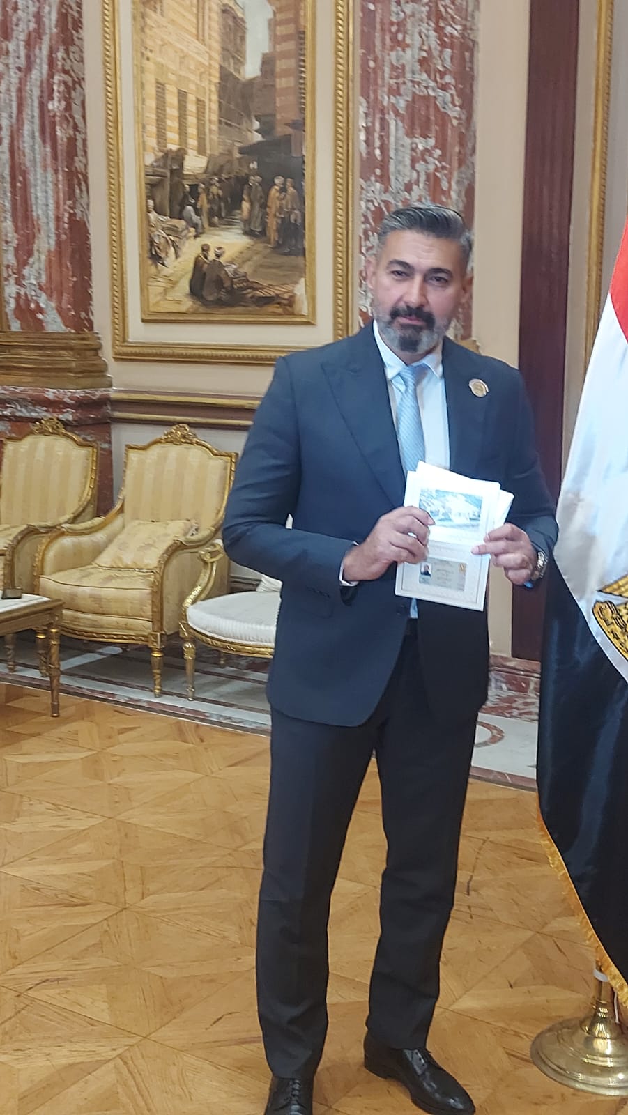 ياسر جلال لـ  اليوم السابع بعد استلامه كارينة الشيوخ فخور بثقة الرئيس الغالية 1