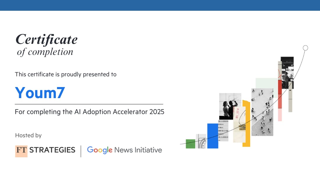 الكاتب الصحفى محمد ثروت يحصل على شهادة اجتياز برنامج مُسرِّع اعتماد الذكاء الاصطناعي  (2)