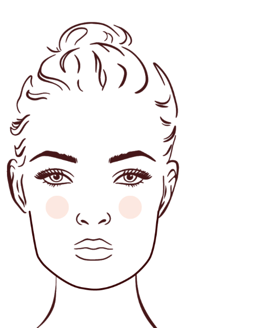 تطبيق البلاشر على الوجه المربع