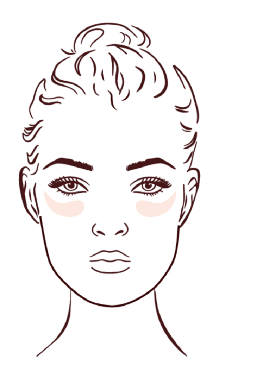 تطبيق البلاشر على الوجه القلب