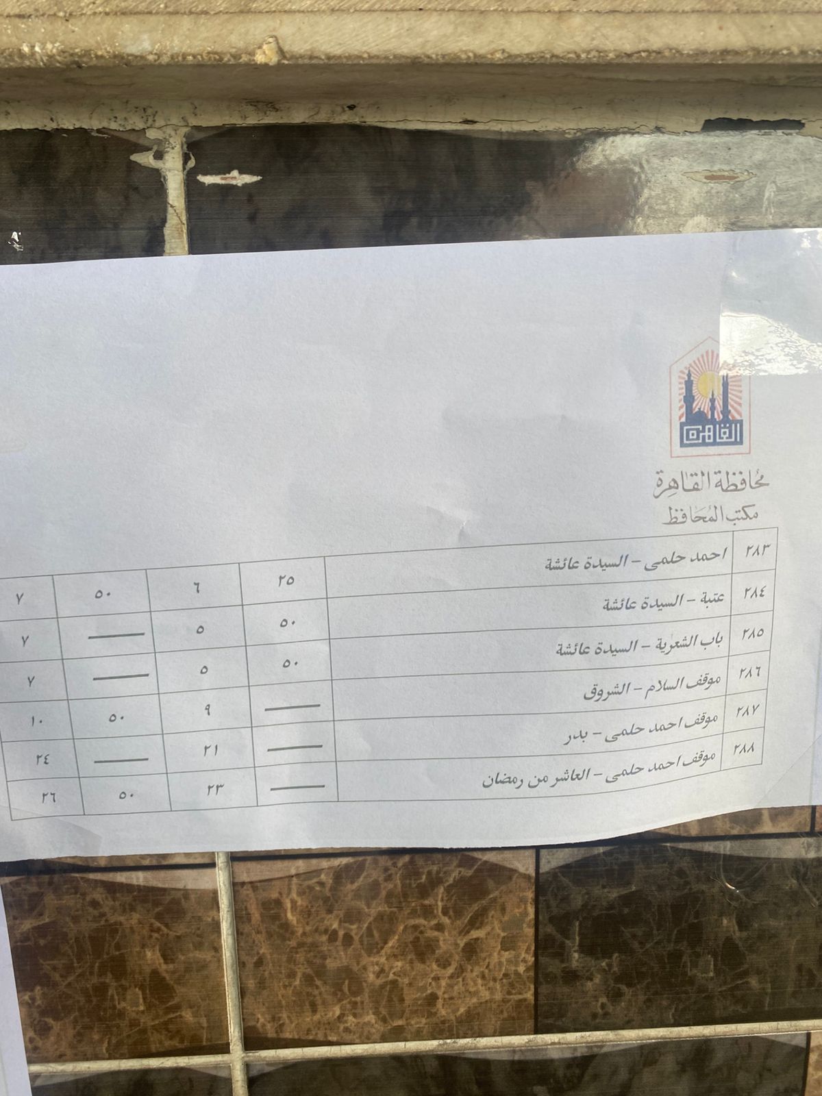 وضع لافتات تعريفة الركوب الجديدة بموقف عبدالمنعم رياض (5)