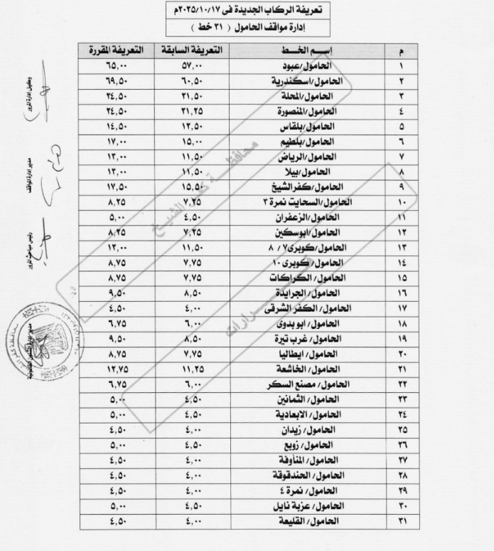 تعريفة موقف الحامول