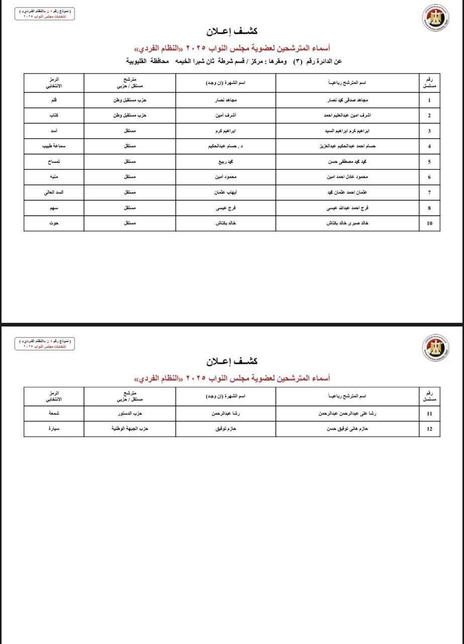 دوائر القليوبية (3)