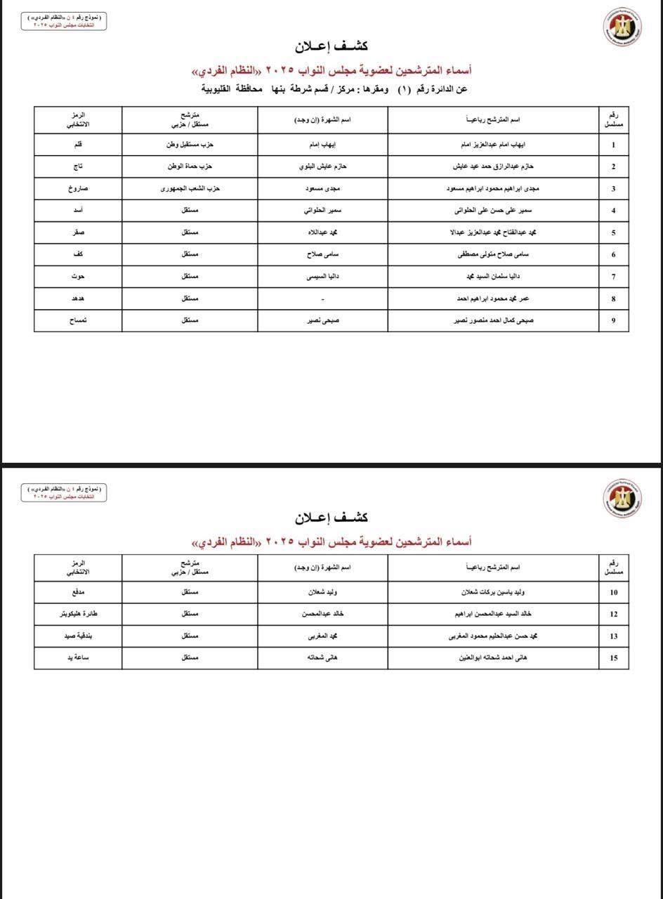 دوائر القليوبية (1)