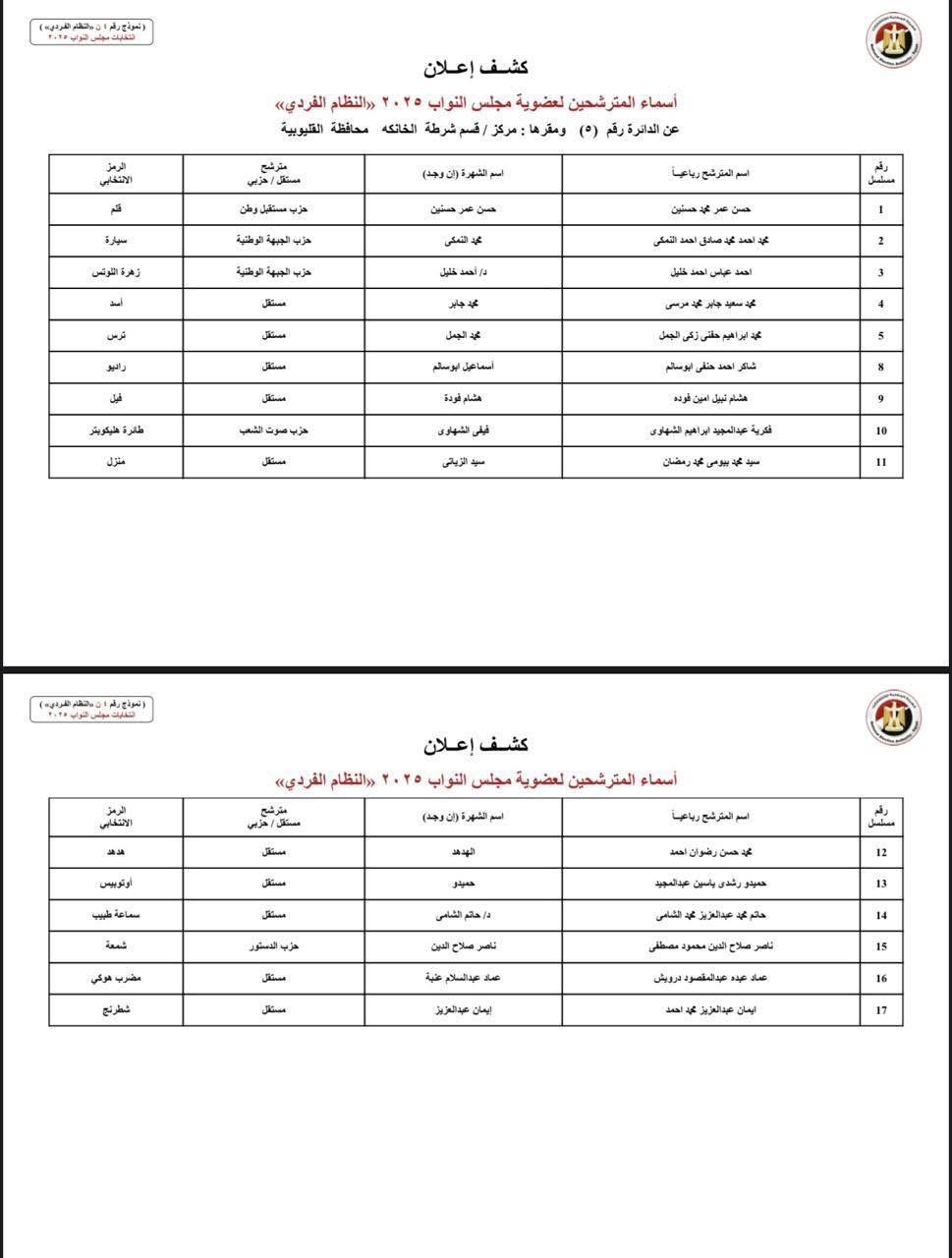 دوائر القليوبية (5)