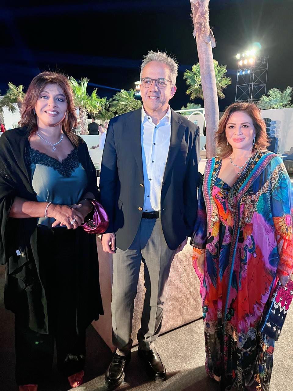 الهام شاهينن وهالة صدقي والدكتور خالد العناني