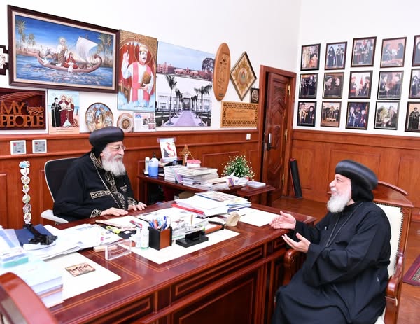 البابا تواضروس خلال الاستقبال البابا تواضروس خلال الاستقبال