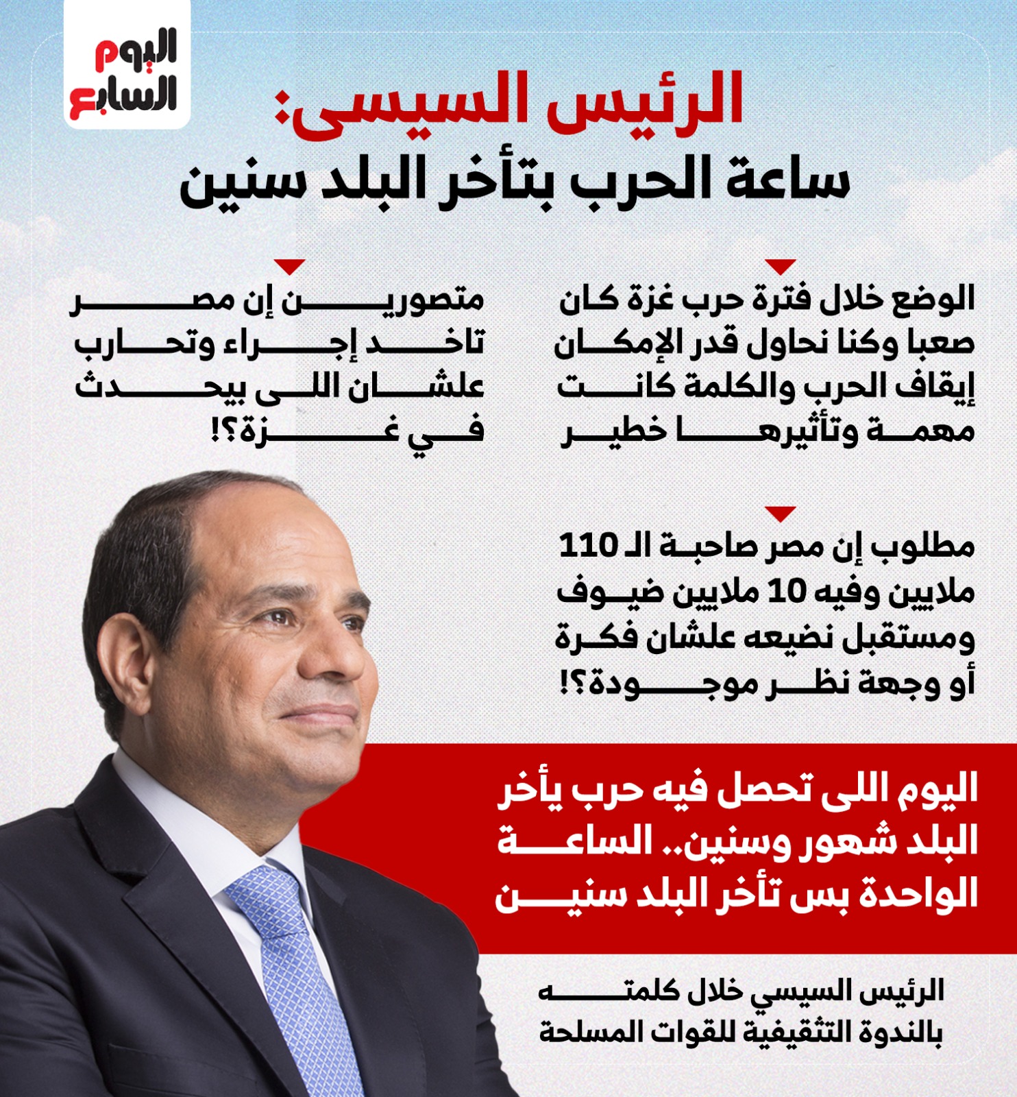 ساعة الحرب بتأخر البلد سنين