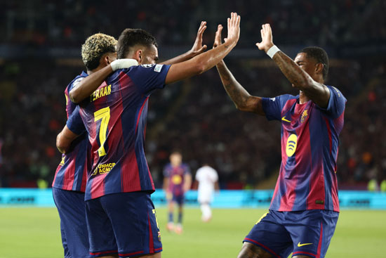 احتفال لاعبى برشلونة احتفال لاعبى برشلونة