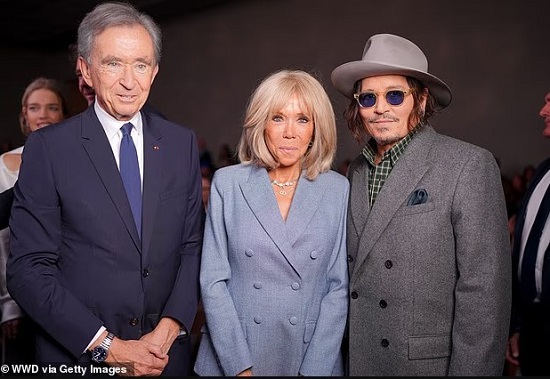 جونى ديب وزوجة الرئيس الفرنسى