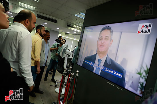 عبد الفتاح عبد المنعم رئيس تحرير اليوم السابع خلال إطلاق غرفة الذكاء الاصطناعي