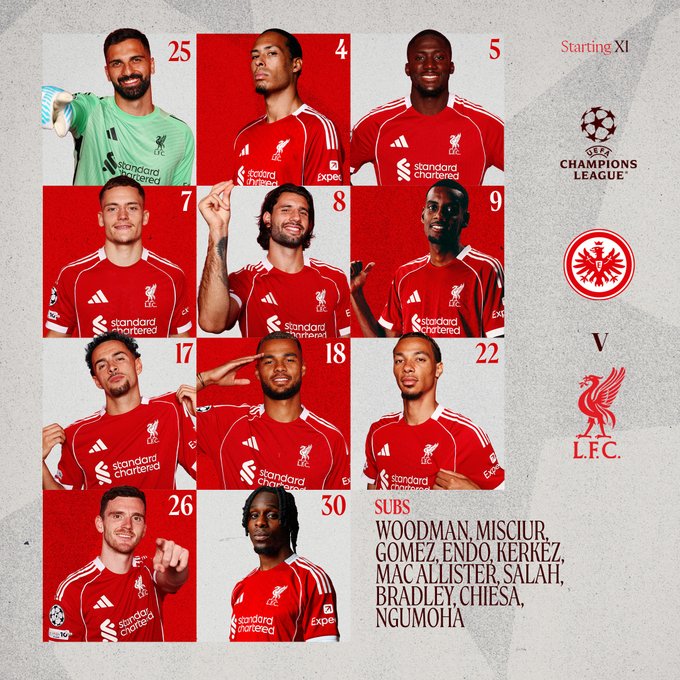 تشكيل ليفربول تشكيل ليفربول ضد اينتراخت