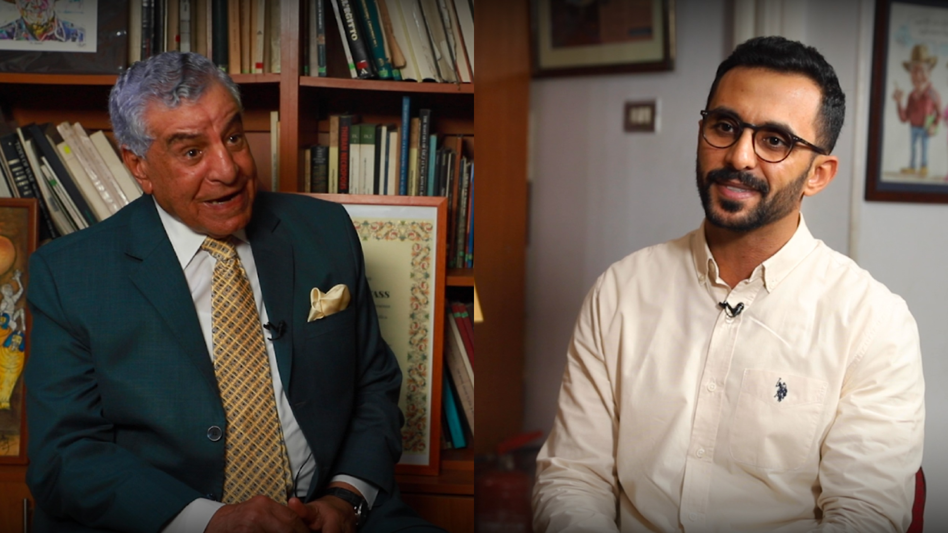 الدكتور زاهي حواس والزميل محمد أسعد خلال اللقاء  (2)