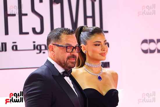 طارق العريان وزوجته نيكول سعفان ختام مهرجان الجونة