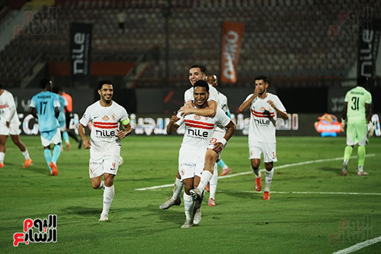 فرحة واحتفال لاعبى نادى الزمالك بالهدف