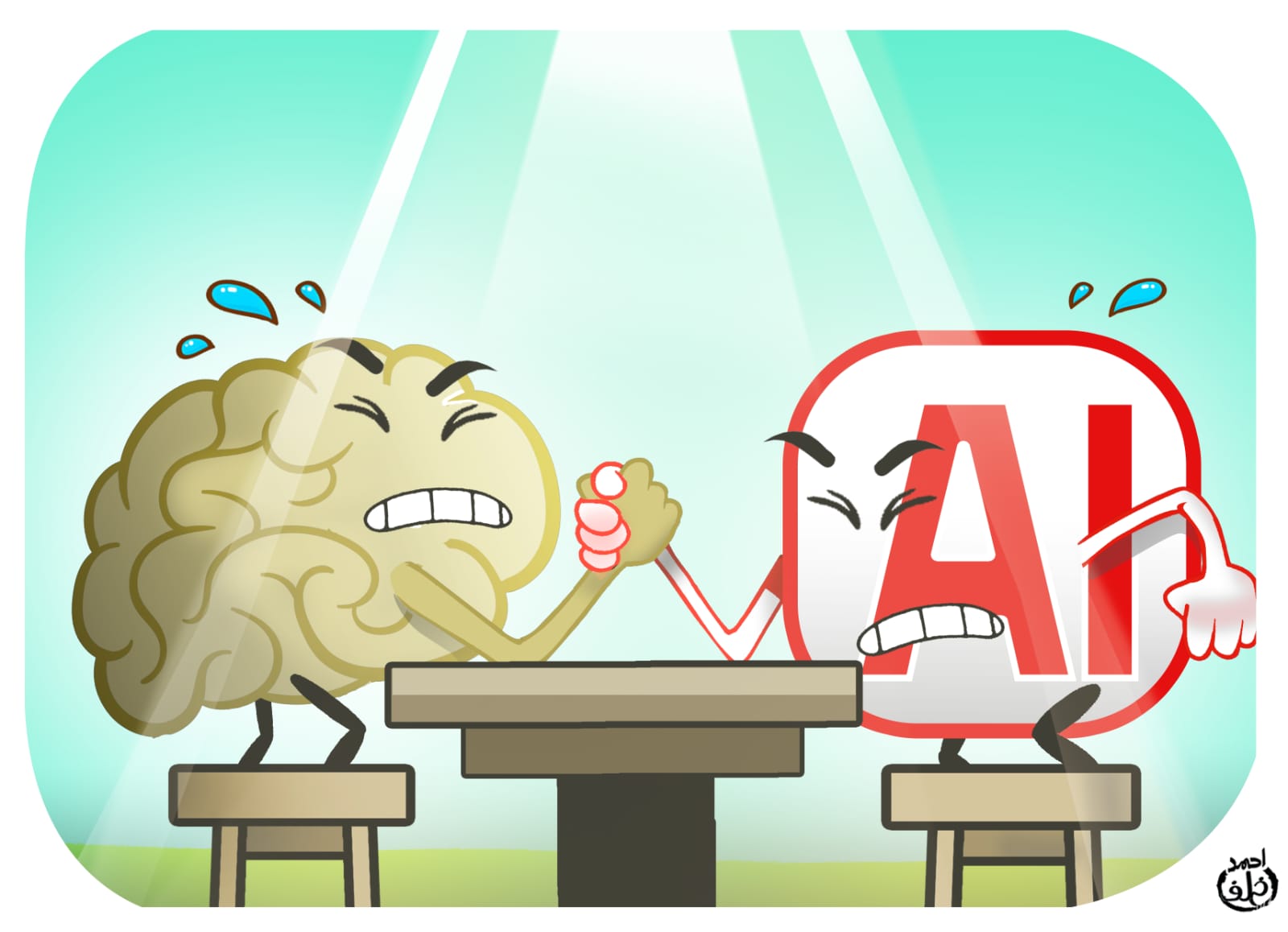 صراع الذكاء الاصطناعى والعقل البشرى فى كاريكاتير اليوم السابع