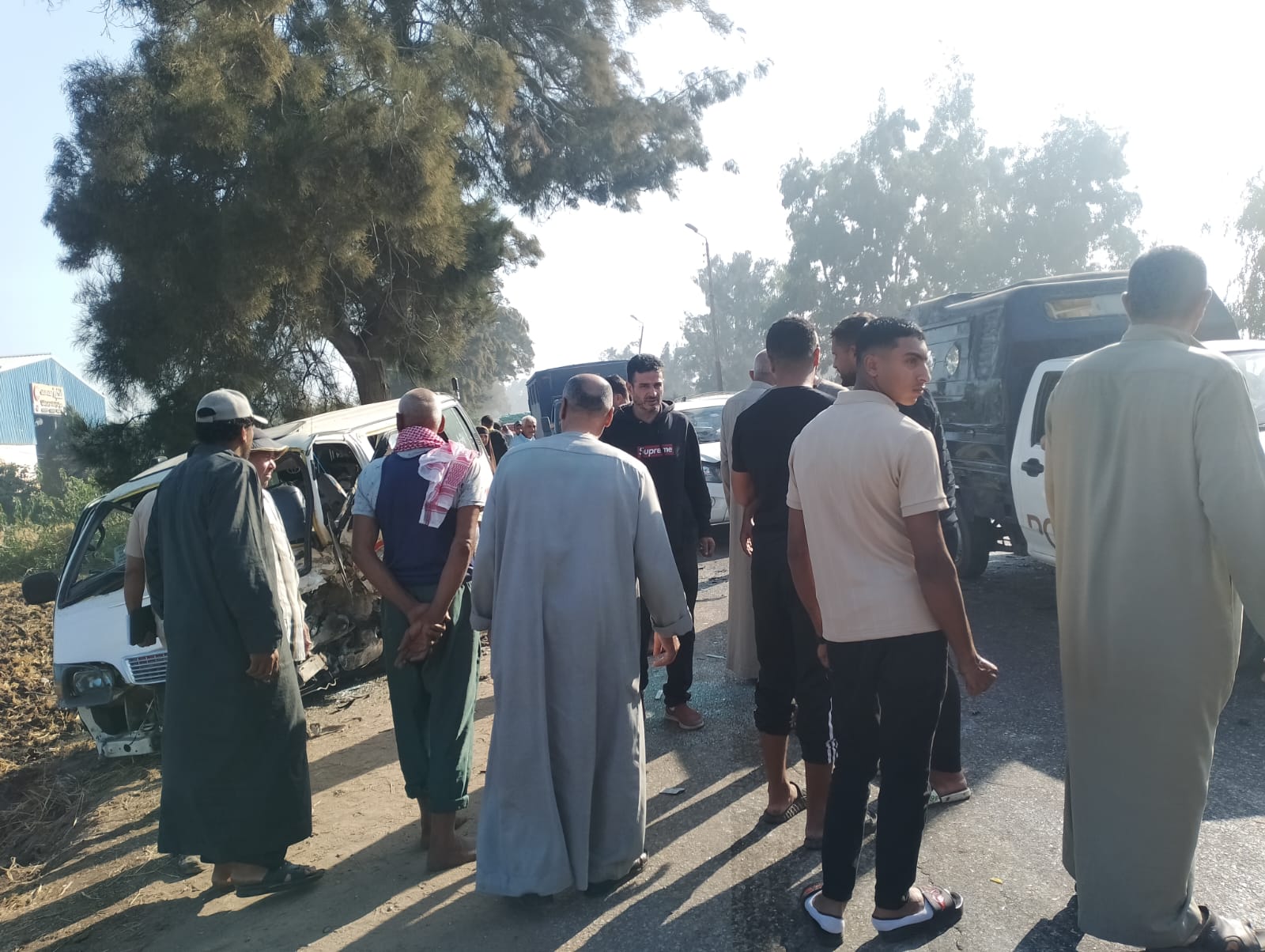 الحادث على طريق كفر الشيخ كفر دخميس