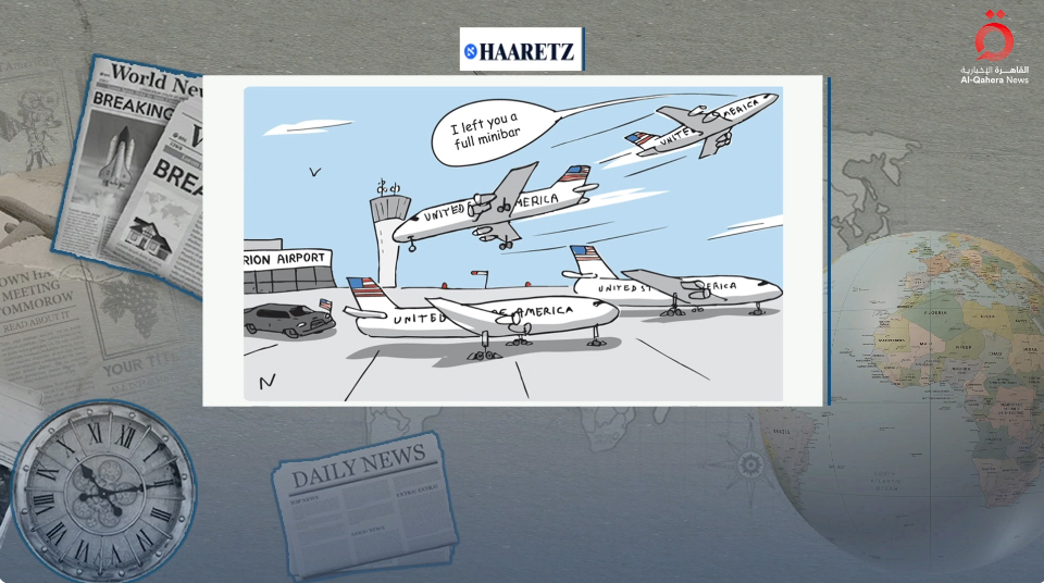 كاريكاتير-صحيفة-هآرتس-الإسرائيلية-عن-الضغوط-الامريكية-على-نتنياهو-لوقف-الحرب-وتغير-المواقف