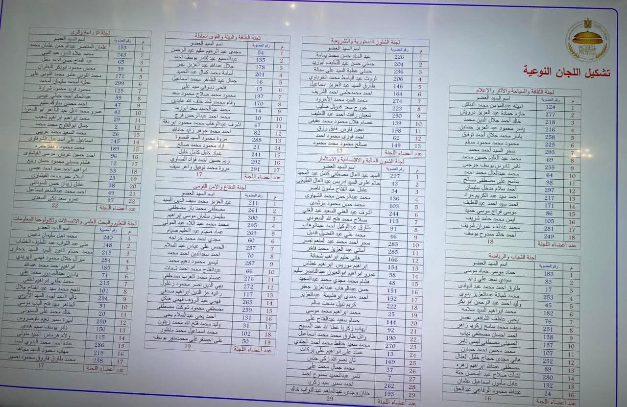 مجلس الشيوخ يعلن قوائم تشكيل اللجان ويرفع الجلسة لمدة ربع ساعة (2)