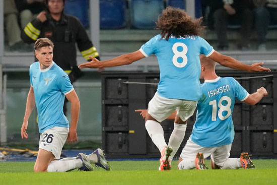 احتفال لاعبى لاتسيو