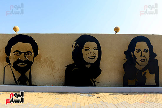 أعمال التطوير والتجميل في الطريق المؤدي للمتحف الكبير