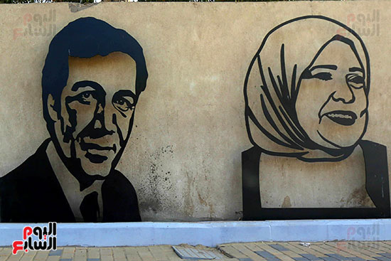 أعمال فنية في محيط المتحف المصري الكبير