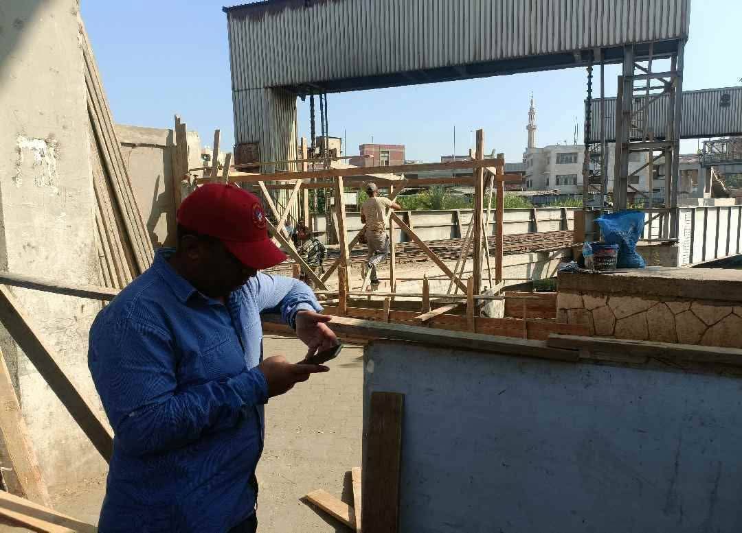 غلق الفتحة بالخرسانة