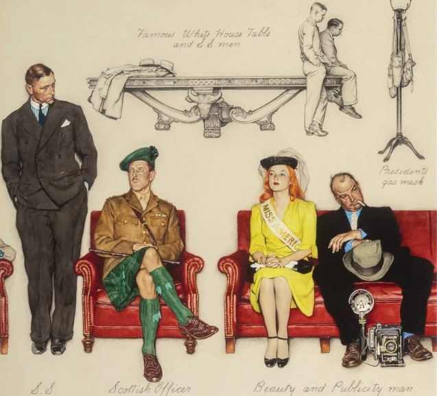 لوحة للفنان نورمان روكويل