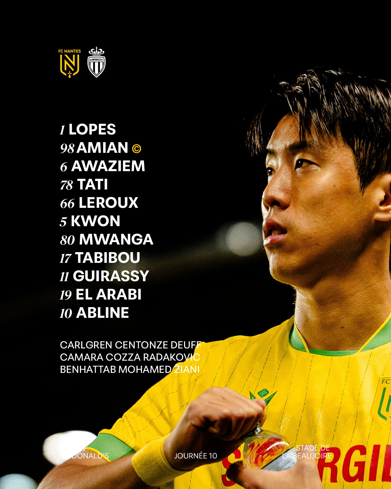 تشكيل نانت ضد موناكو تشكيل نانت ضد موناكو