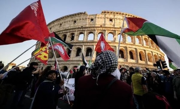 مظاهرات فى ايطاليا ضد اسرائيل 