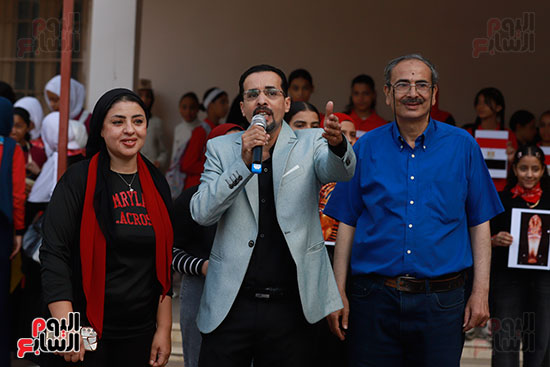 احتفالات الطلاب بالمتحف المصرى خلال طابور الصباح (9)