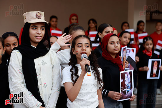 احتفالات الطلاب بالمتحف المصرى خلال طابور الصباح (16)
