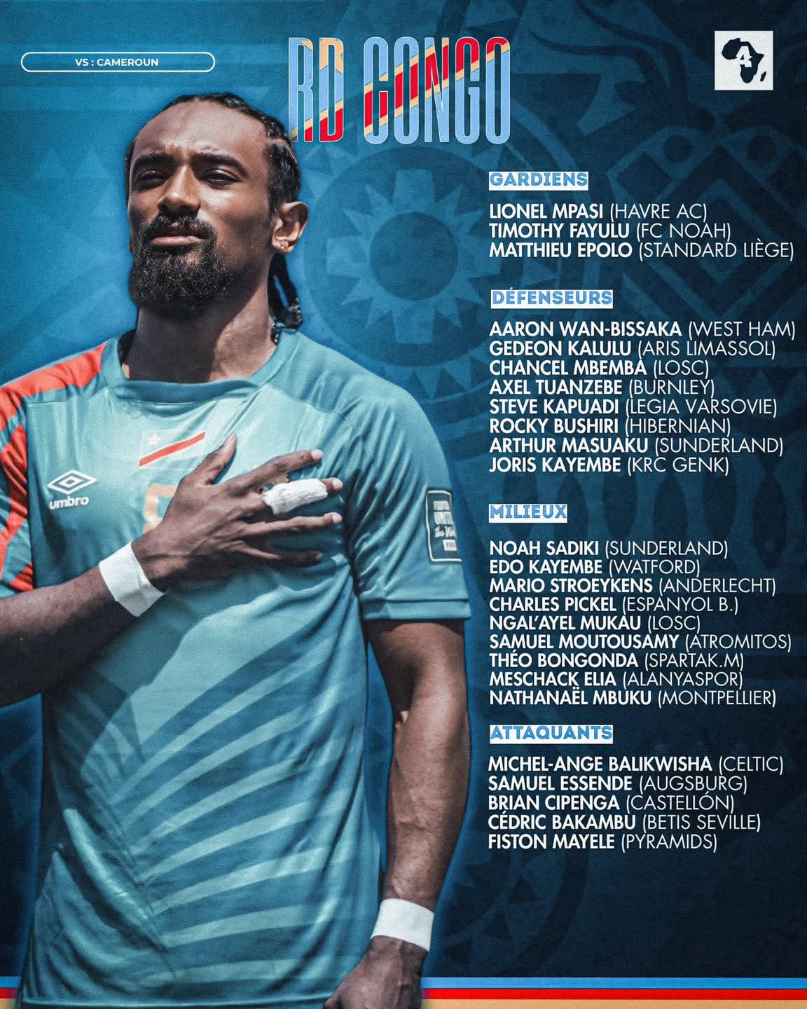 قائمة منتخب الكونغو تشهد تواجد ماييلي قائمة منتخب الكونغو تشهد تواجد ماييلي