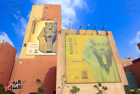 الطريق الدائري يتجمل بصور ملوك مصر القدماء