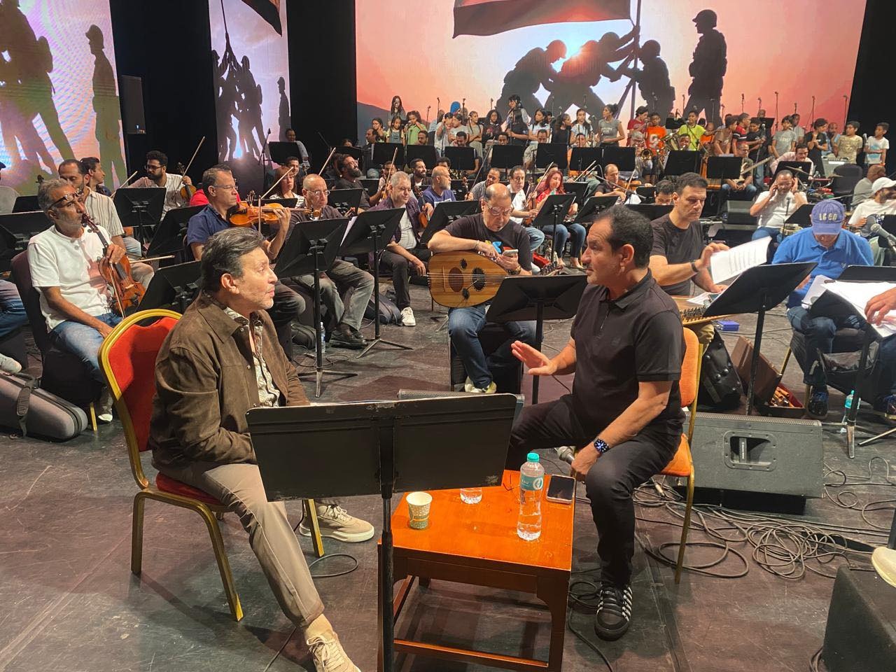 هاني شاكر ومحمد الحلو ومحمد ثروت في بروفة احتفالات أكتوبر بدار الأوبرا (3)