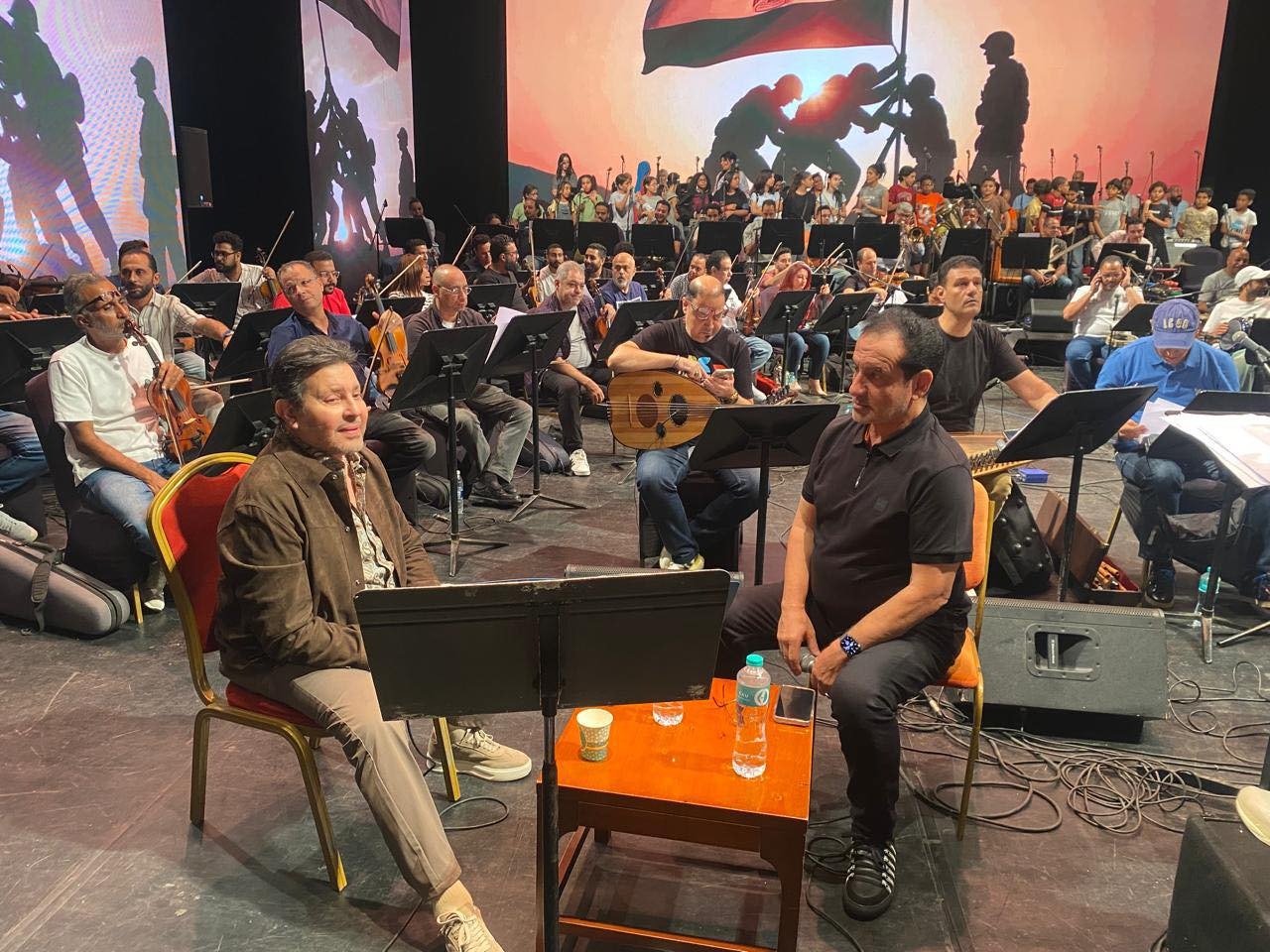 هاني شاكر ومحمد الحلو ومحمد ثروت في بروفة احتفالات أكتوبر بدار الأوبرا (4)