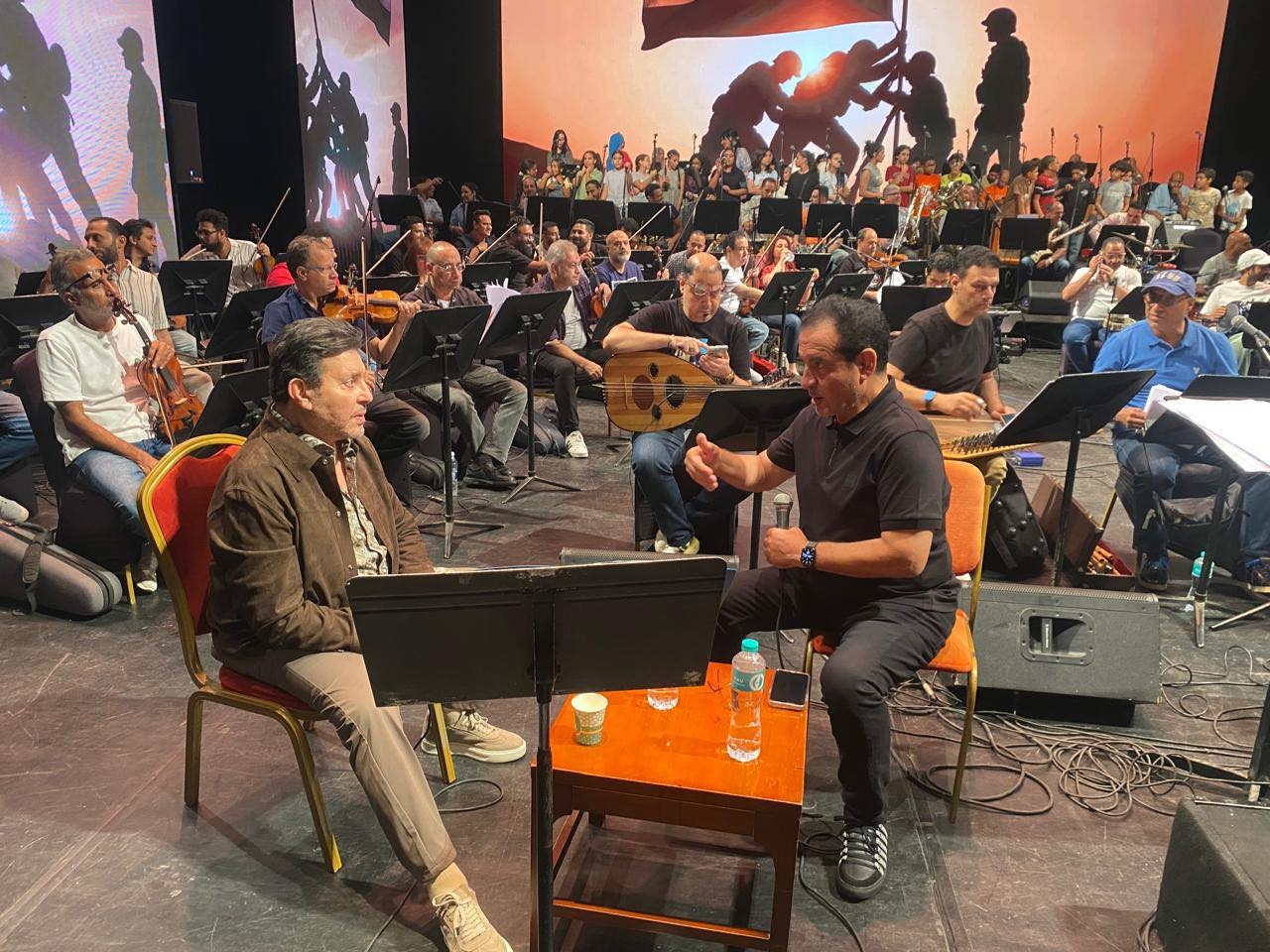 هاني شاكر ومحمد الحلو ومحمد ثروت في بروفة احتفالات أكتوبر بدار الأوبرا (1)