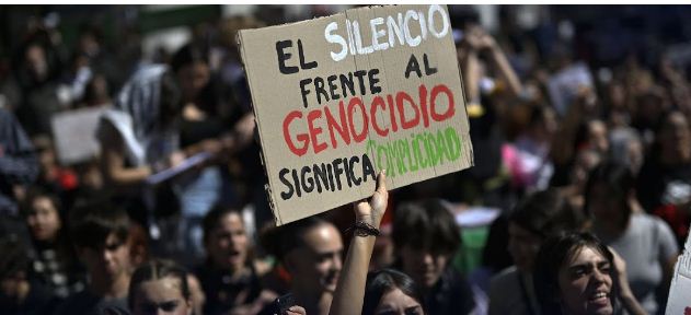 مظاهرات باسبانيا للمطالبة بوقف الابادة