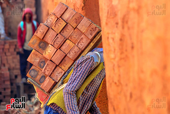 الطوب الاحمر بعد حرقه الطوب الاحمر بعد حرقه