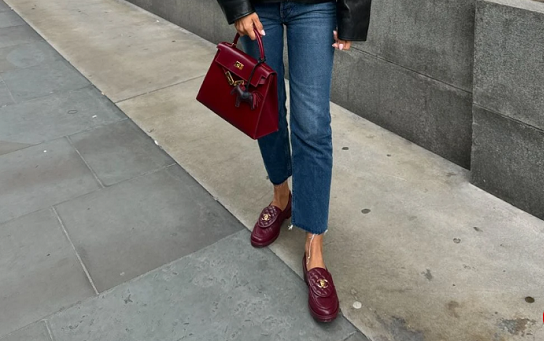 حذاء جلد مع الحقيبة