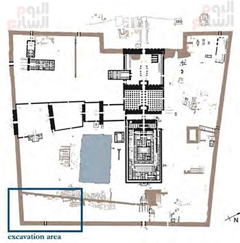 مخطط-لموقع-العثور-على-اللوحة-فى-معابد-الكرنك