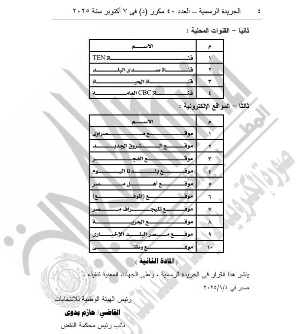 قرار الهيئة الوطنية للانتخابات (2)