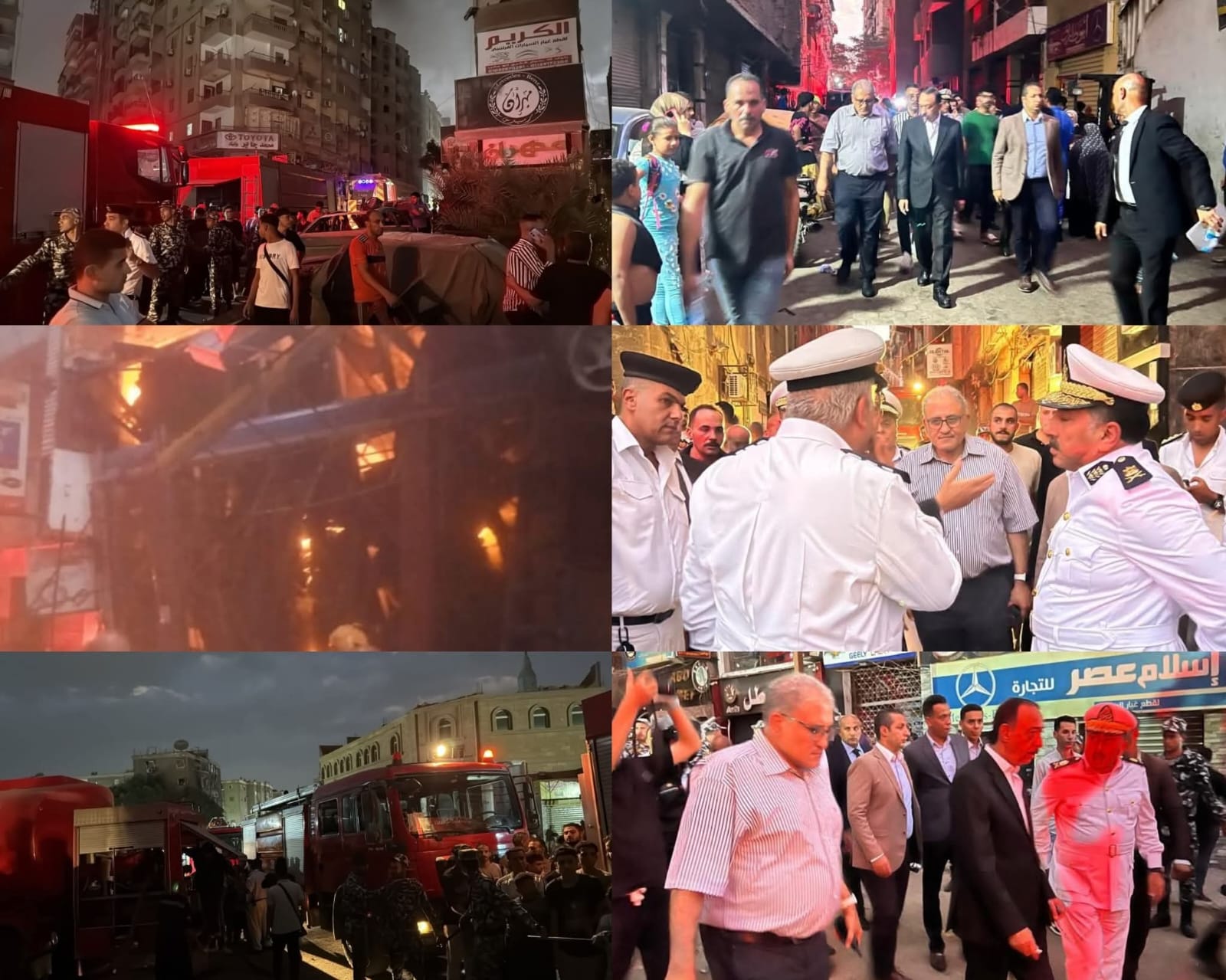 قيادات الأمن ومحافظة القاهرة فى موقع الحريق (7)