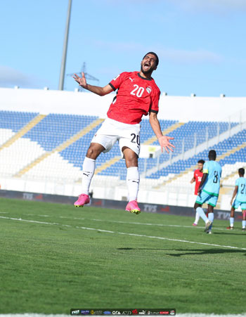 احتفال إبراهيم عاجدل بالهدف فى شباك جيبوتى احتفال إبراهيم عاجدل بالهدف فى شباك جيبوتى