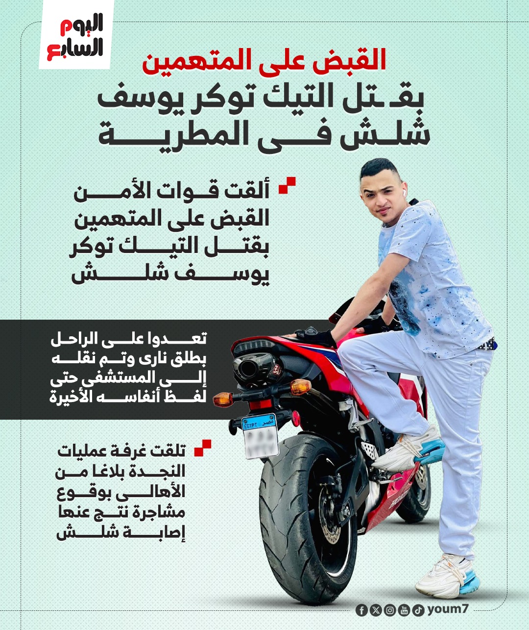 المتهمين بقتل التيك توكر يوسف شلش