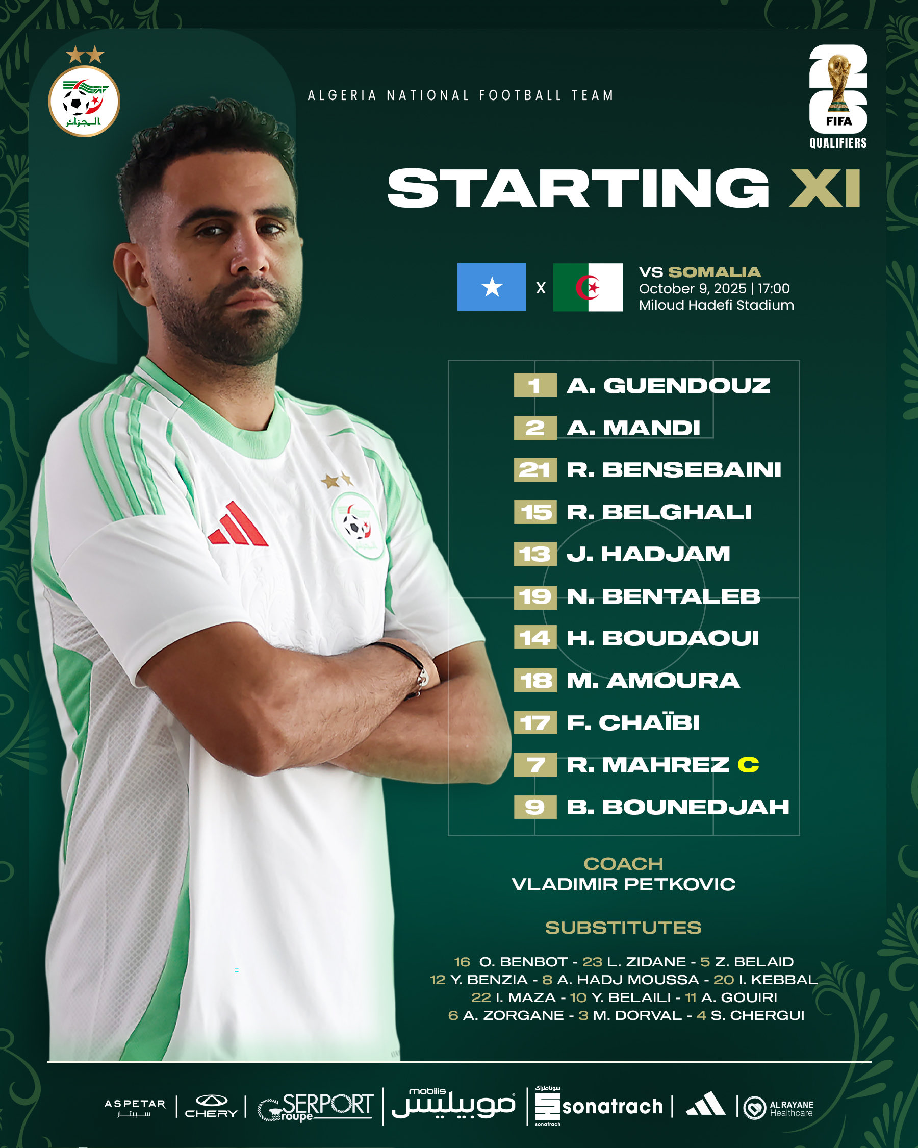 تشكيل منتخب الجزائر