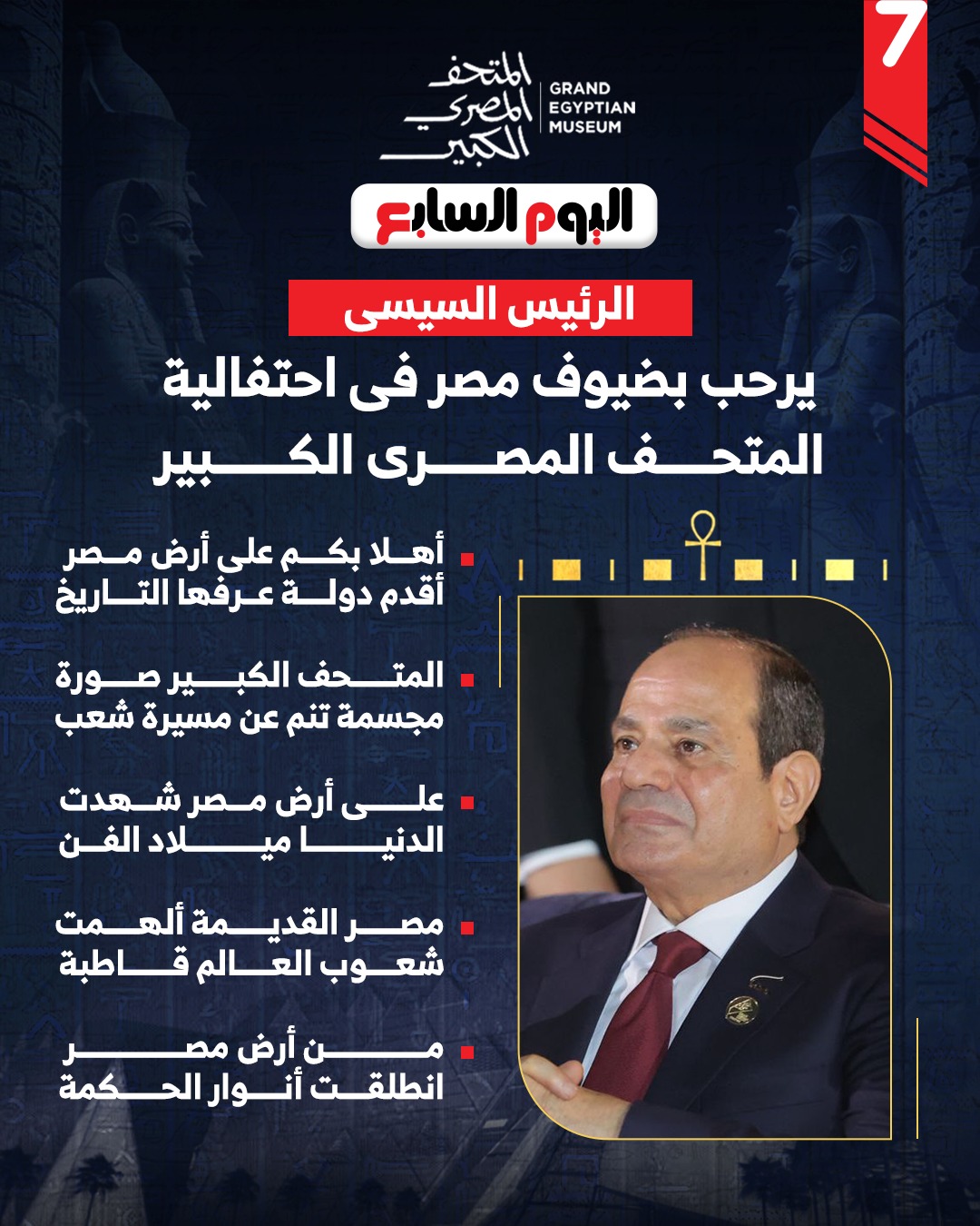 الرئيس السيسي فى المتحف المصرى الكبير