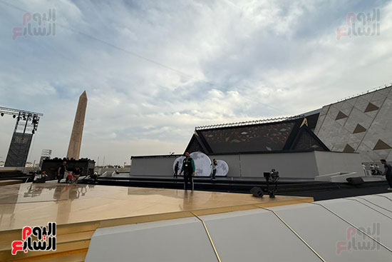 جانب من الاستعدادات لافتتاح المتحف الكبير